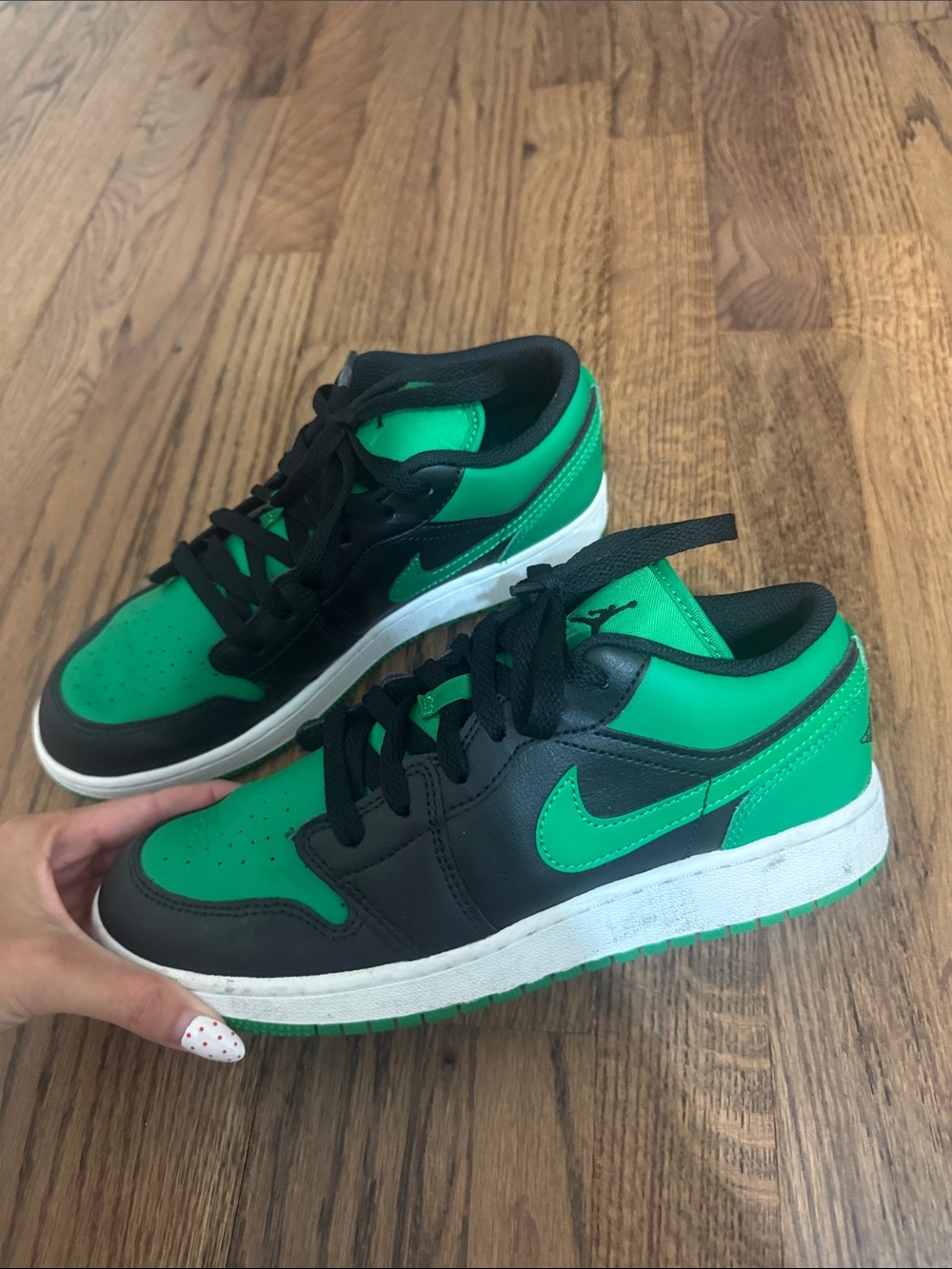 Jordan Kids Sneakers Black and Green Low Top